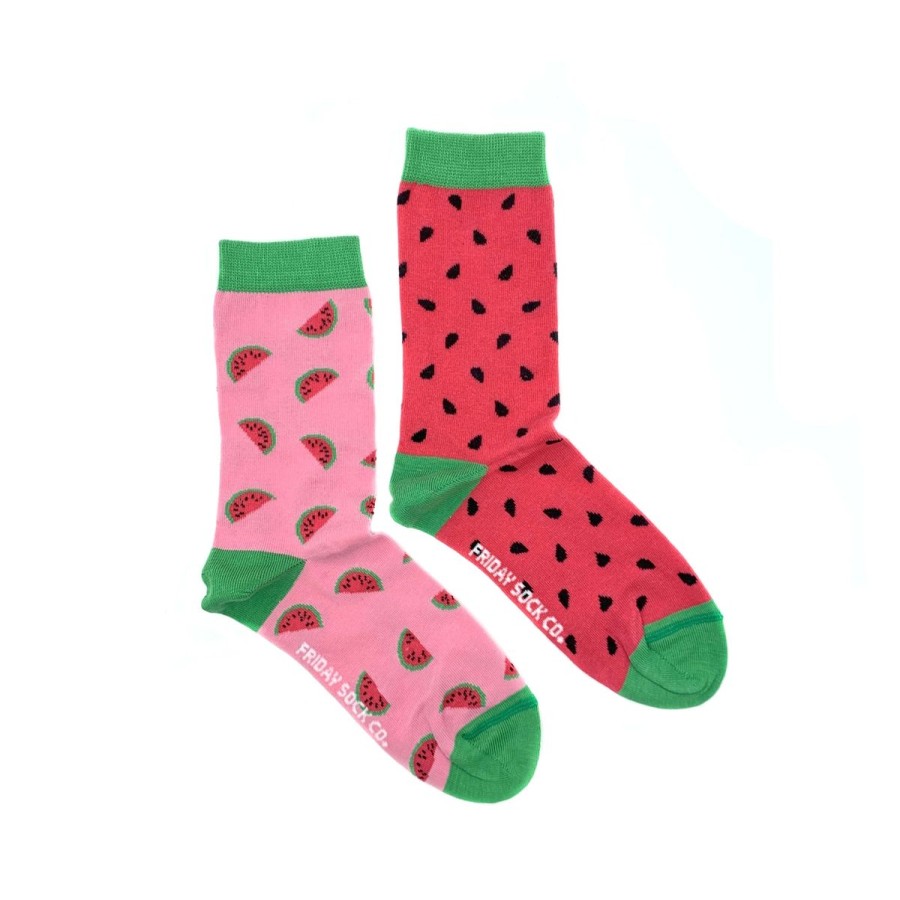 Lifestyle Friday Sock Co. | Women'S Inside Out Watermelon Socks (Crew)