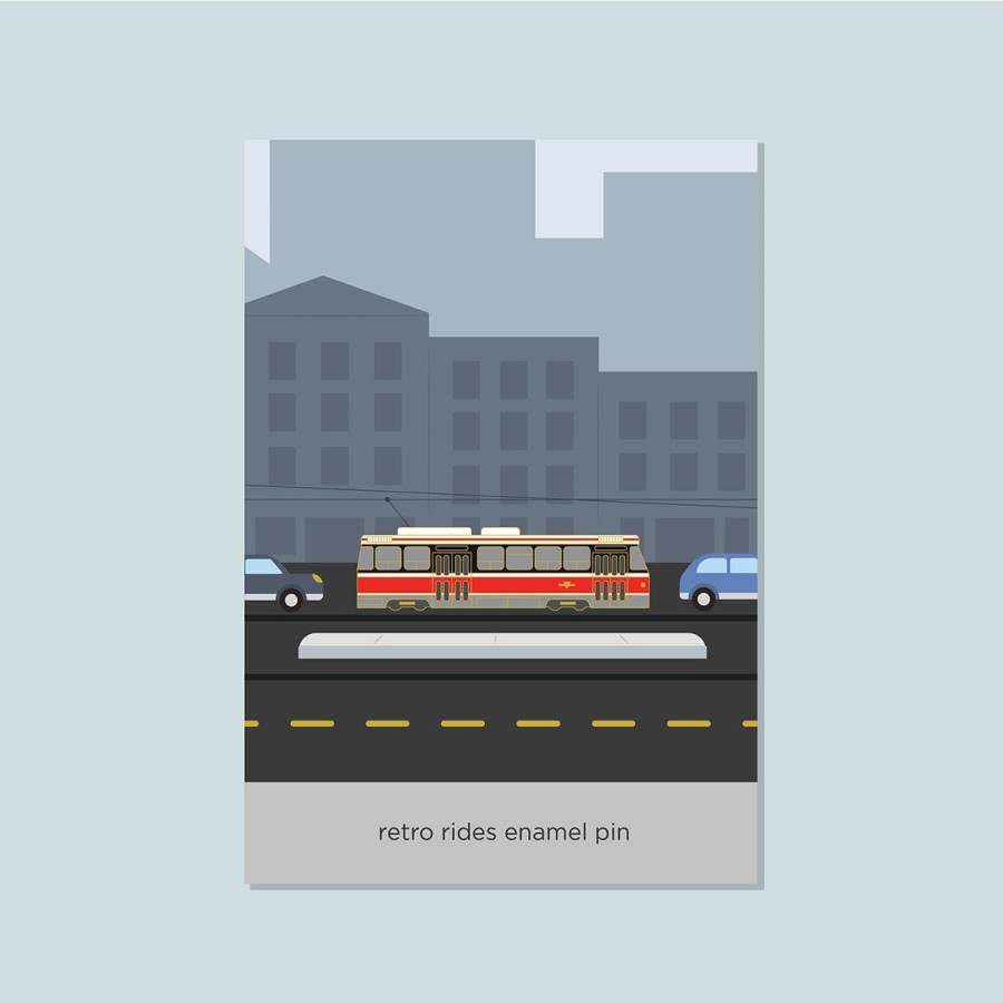 Lifestyle Halifax Paper Hearts | Retro Rides Streetcar Enamel Pin