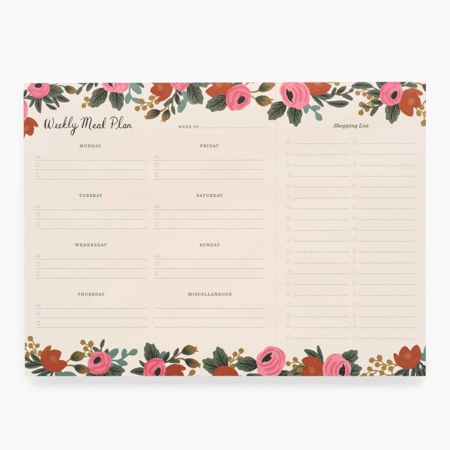 Lifestyle Rifle Paper Co. | Rosa Meal Planner Notepad