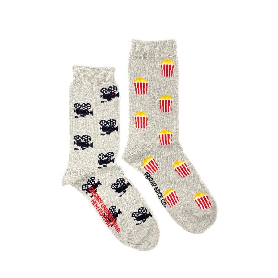 Lifestyle Friday Sock Co. | Women'S Movie Camera & Popcorn Socks (Crew)