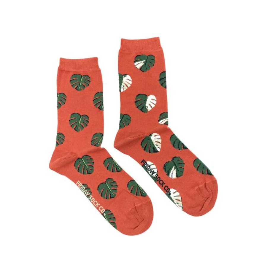 Lifestyle Friday Sock Co. | Women'S Monstera Leaf Socks (Crew)