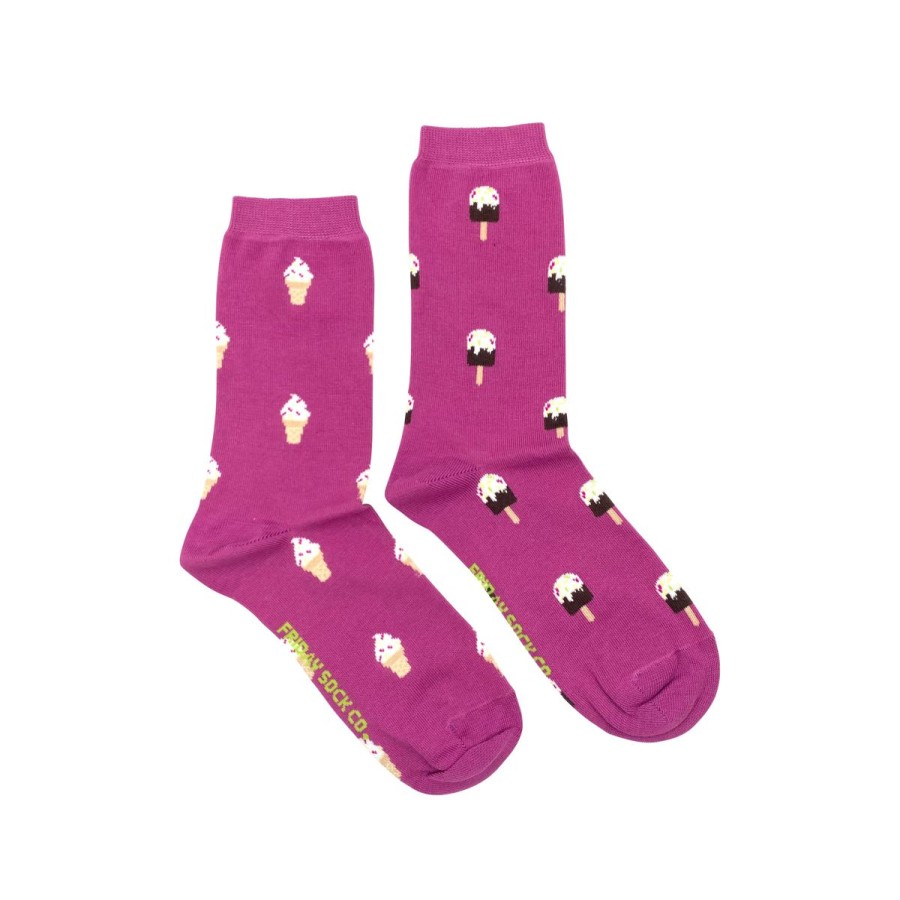 Lifestyle Friday Sock Co. | Women'S Purple Popsicle & Ice Cream Socks (Crew)