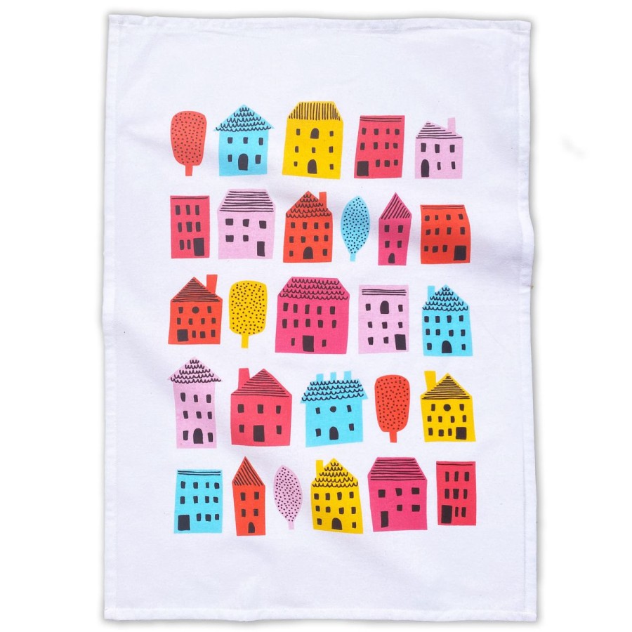 Lifestyle Badger & Burke | Little Houses Tea Towel