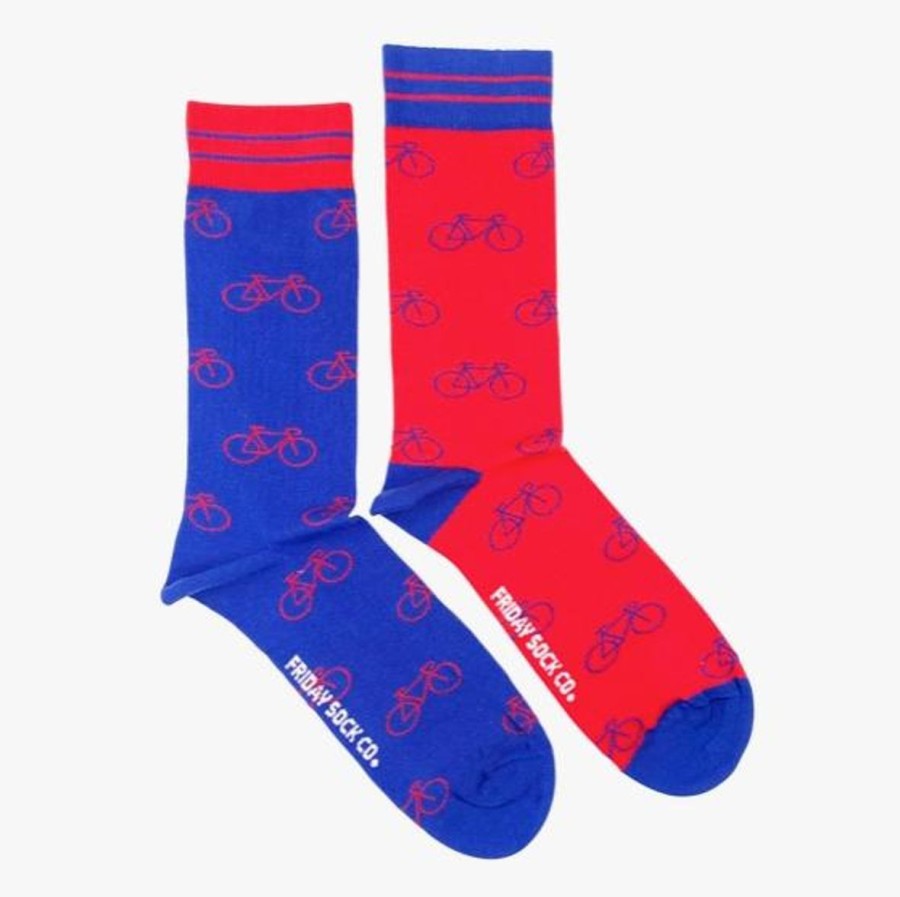 Lifestyle Friday Sock Co. | Men'S Blue & Red Bicycle Socks (Tall)