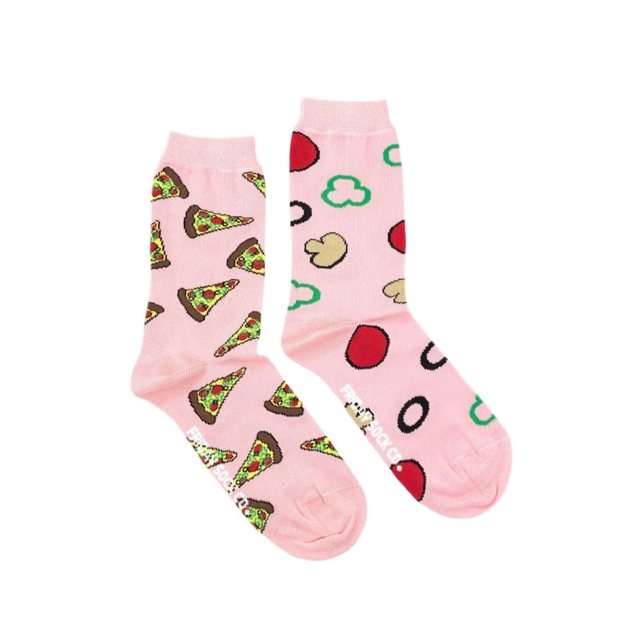 Lifestyle Friday Sock Co. | Women'S Pink Pizza Socks (Crew)