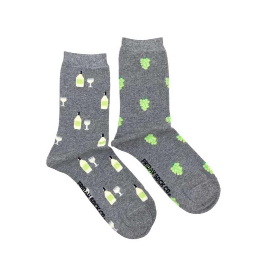 Lifestyle Friday Sock Co. | Women'S White Wine & Grapes Socks (Crew)