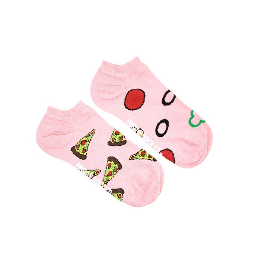 Lifestyle Friday Sock Co. | Women'S Pink Pizza Topping & Pizza Ankle Socks