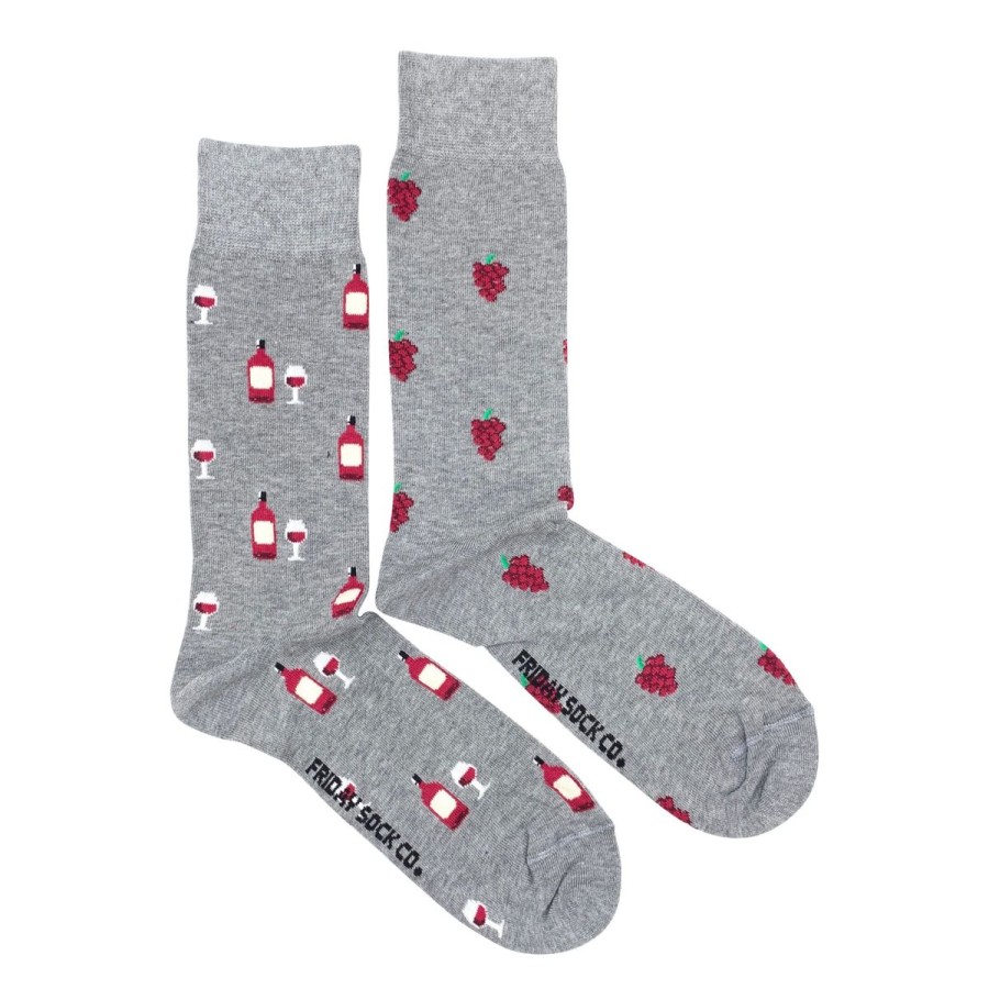 Lifestyle Friday Sock Co. | Men'S Red Wine & Grapes Socks (Tall)