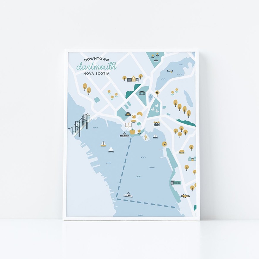 Lifestyle Halifax Paper Hearts | Downtown Dartmouth Map Print