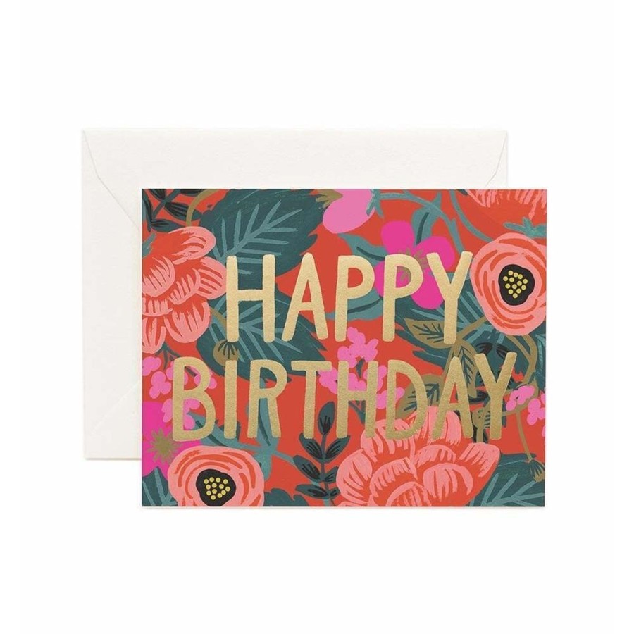 Lifestyle Rifle Paper Co. | Set Of 8-Poppy Birthday Card