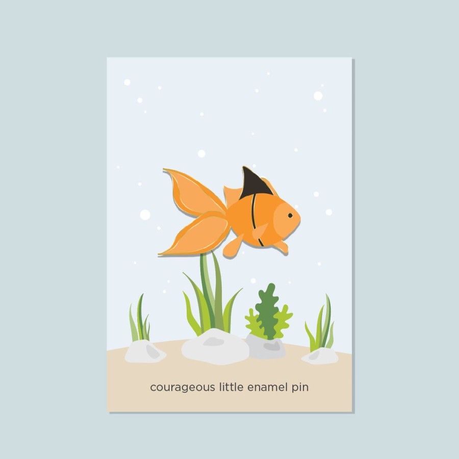 Lifestyle Halifax Paper Hearts | Courageous Little Goldfish Enamel Pin