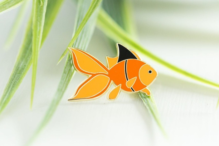 Lifestyle Halifax Paper Hearts | Courageous Little Goldfish Enamel Pin