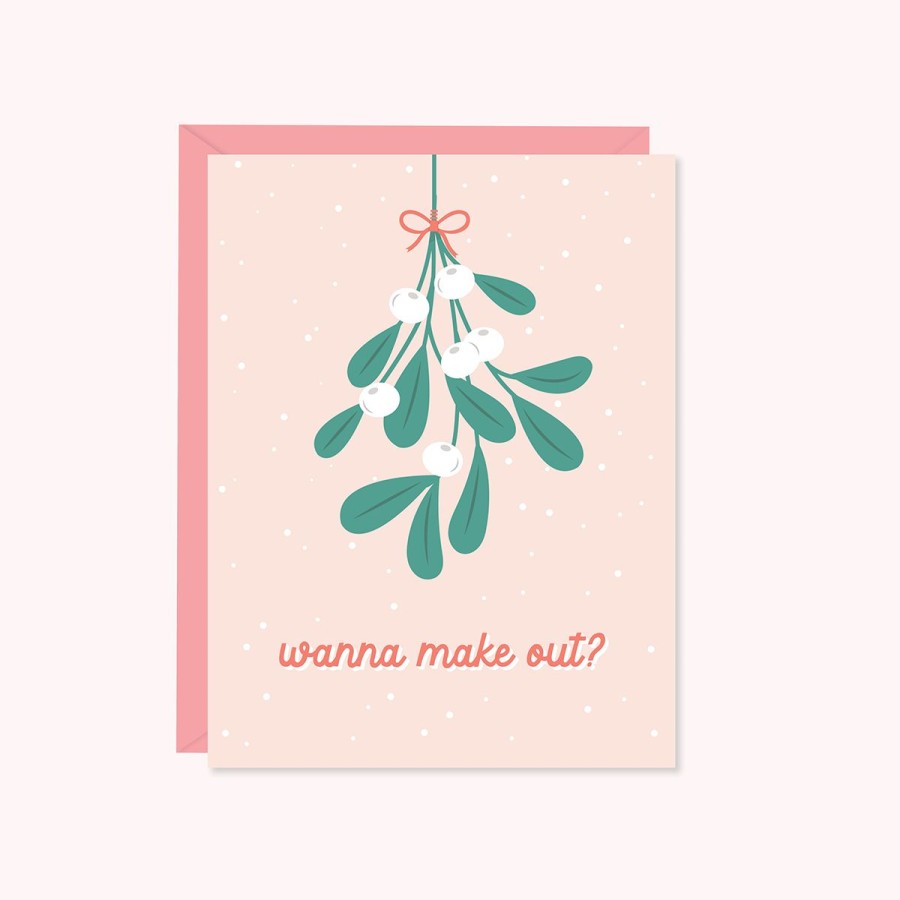 Cards Halifax Paper Hearts | Wanna Makeout Mistletoe