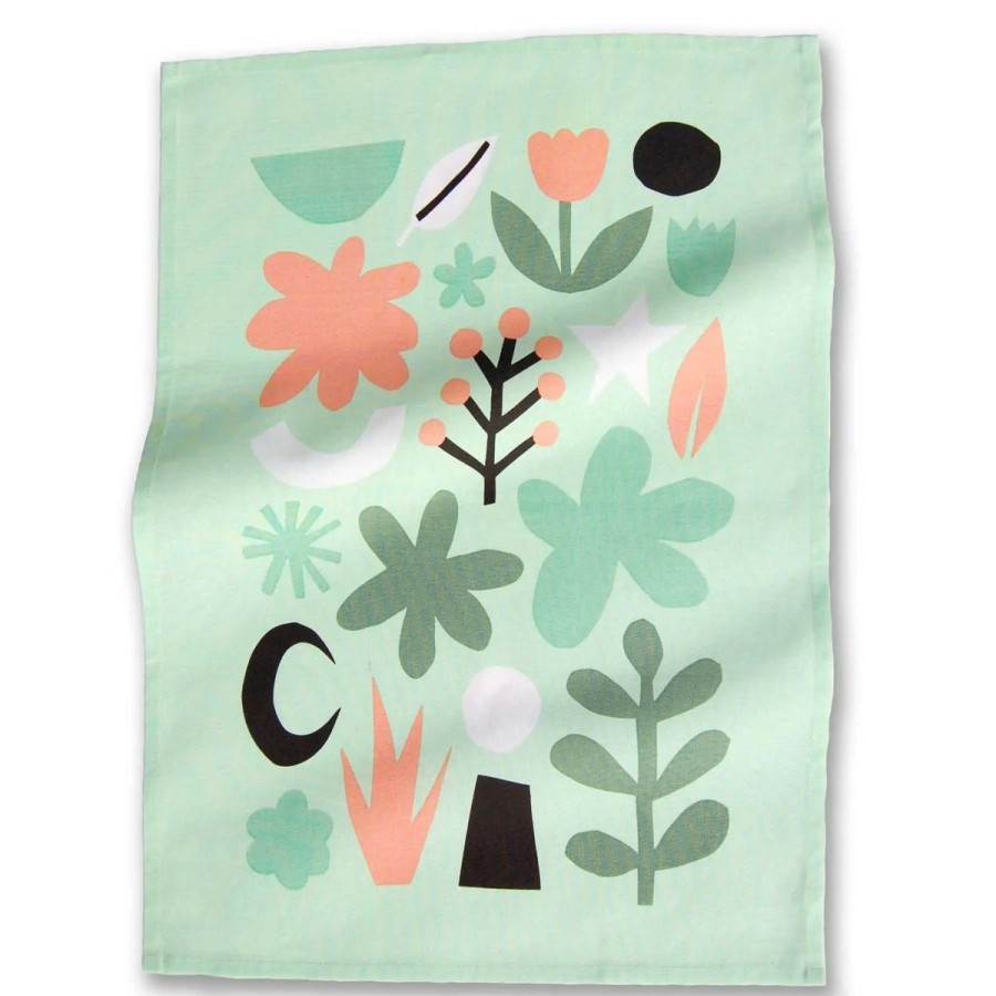 Lifestyle Badger & Burke | Turquoise Cut Outs Tea Towel