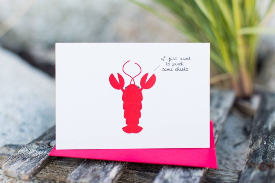 Cards Halifax Paper Hearts | Lobster: I Just Want To Pinch Some Cheeks!