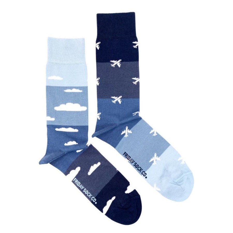 Lifestyle Friday Sock Co. | Men'S Plane & Cloud Socks (Tall)