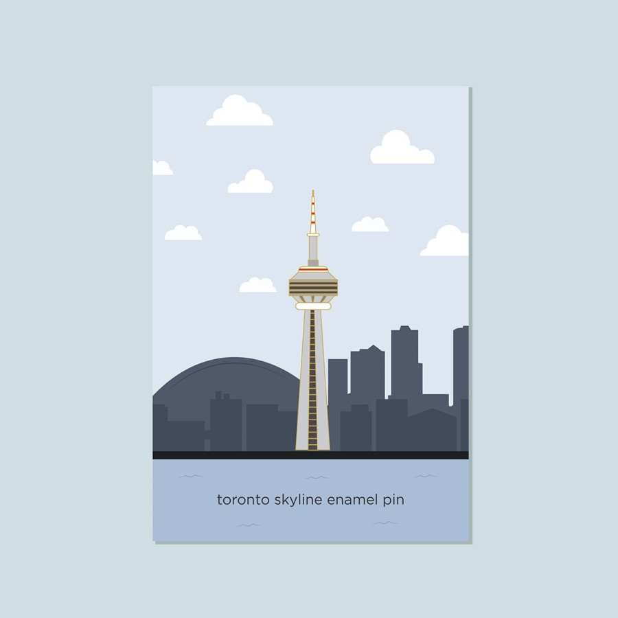 Lifestyle Halifax Paper Hearts | Toronto Skyline Cn Tower Enamel Pin