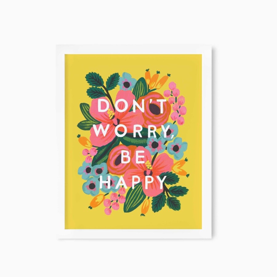 Lifestyle Rifle Paper Co. | Don'T Worry Be Happy Floral Art Print (8" X 10")