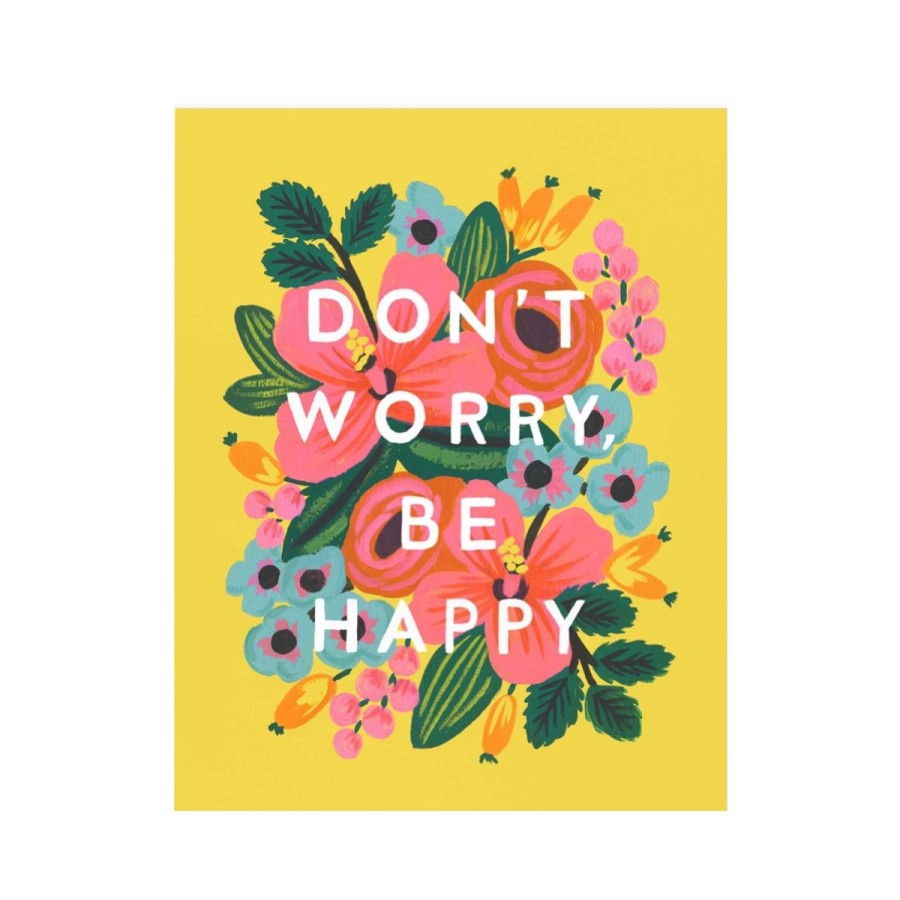 Lifestyle Rifle Paper Co. | Don'T Worry Be Happy Floral Art Print (8" X 10")