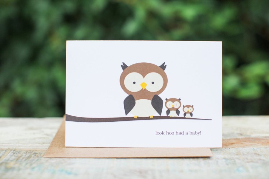 Cards Halifax Paper Hearts | Owls: Look "Hoo" Had A Baby!