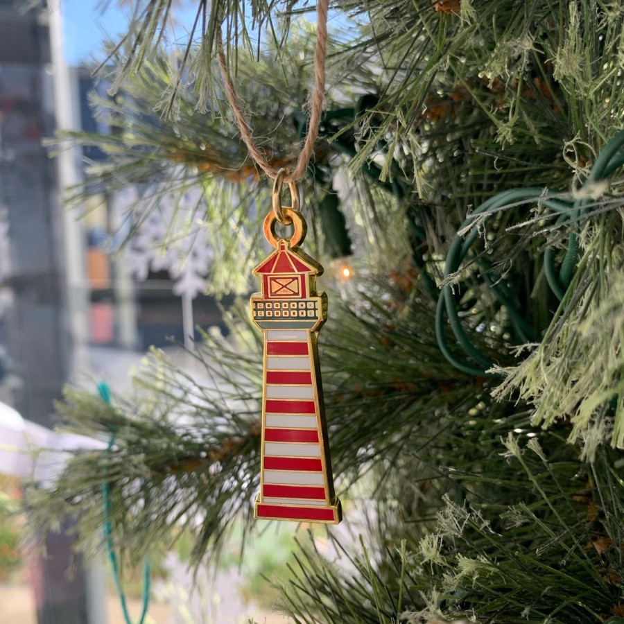 Lifestyle Halifax Paper Hearts | Striped Lighthouse Keychain/Ornament