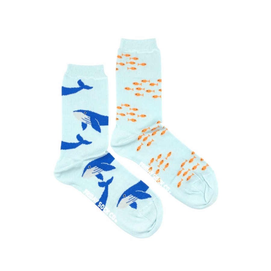 Lifestyle Friday Sock Co. | Women'S Fish & Blue Whale Socks (Crew)