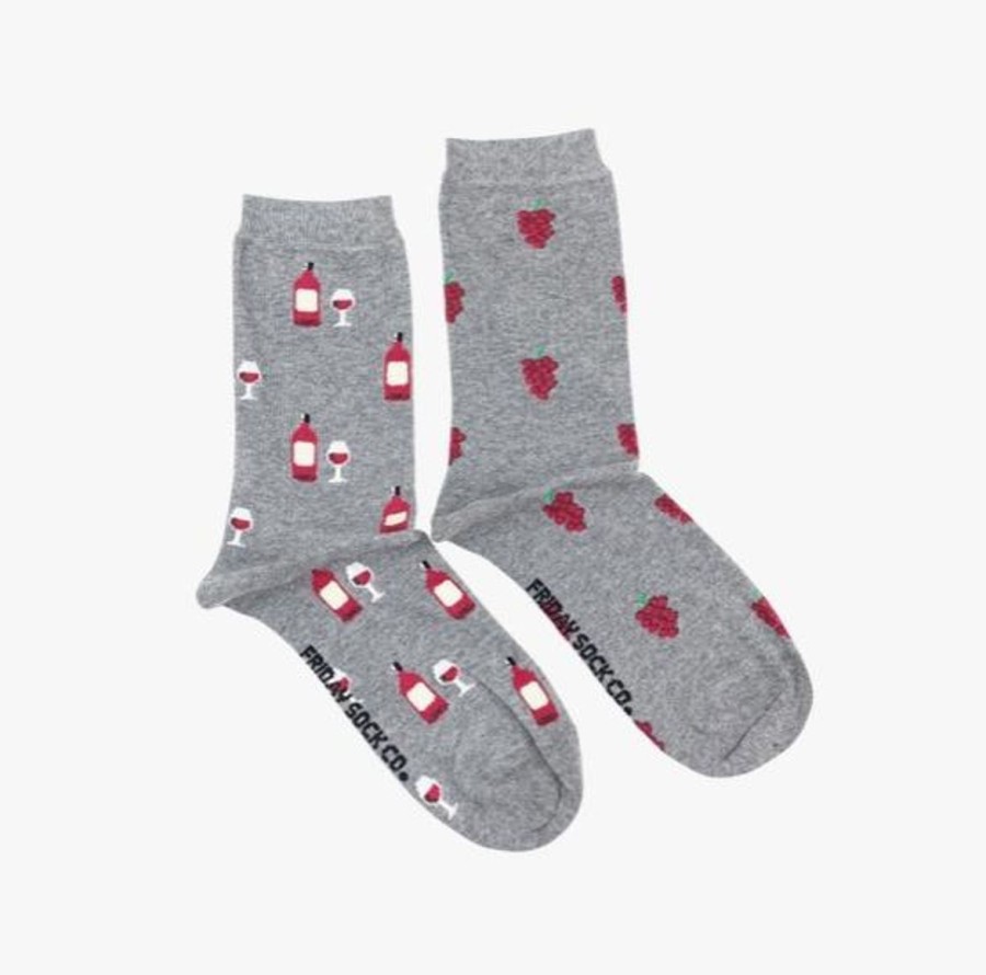 Lifestyle Friday Sock Co. | Women'S Red Wine & Grapes Socks (Crew)