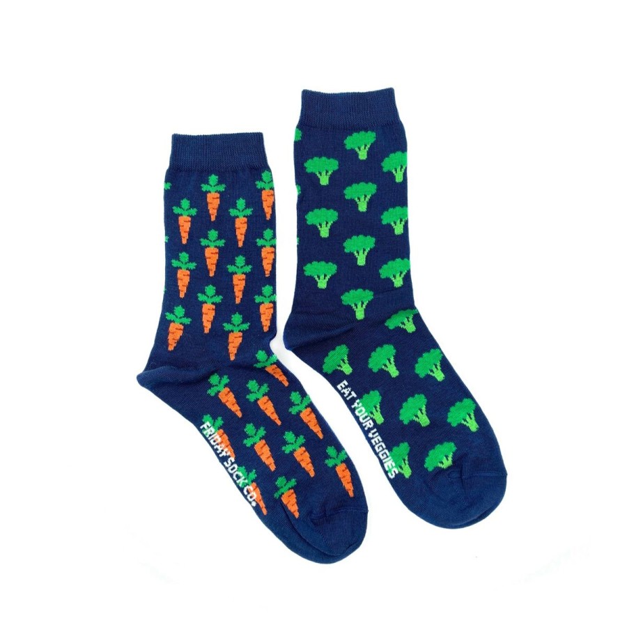 Lifestyle Friday Sock Co. | Women'S Broccoli & Carrot Veggie Socks (Crew)