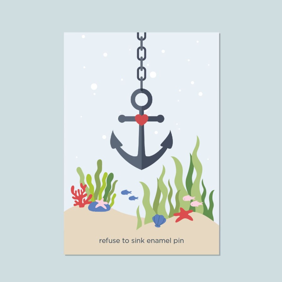 Lifestyle Halifax Paper Hearts | Refuse To Sink Anchor Enamel Pin