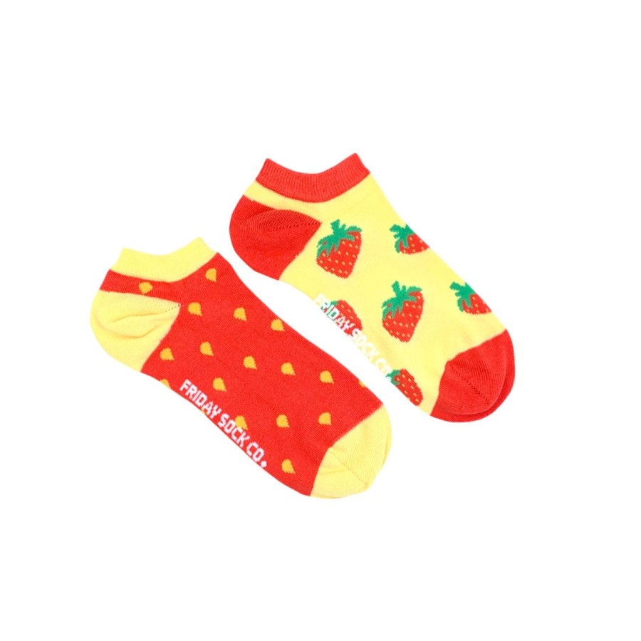 Lifestyle Friday Sock Co. | Women'S Inside Out Strawberry Ankle Socks