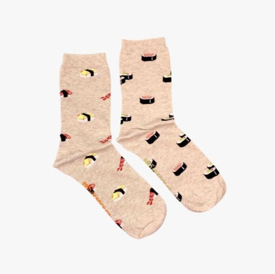 Lifestyle Friday Sock Co. | Women'S Beige Sushi V2 Socks (Crew)